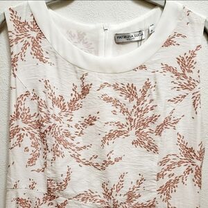 Patrizia Luca Milano Size S A-Line Dress Sleeveless Frock White & Cinnamon NWT